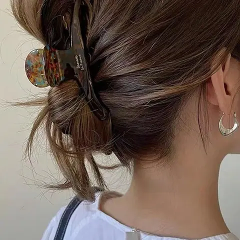 Vintage Style Hair Claw Clips, 1 Count Elegant Hair Accessories for Women & Girls, Minimalist Headwear Suitable for Thick Hair, Fashion Hair Accessories for Party, Daily Clothing Decor, Barrettes, Hairclips