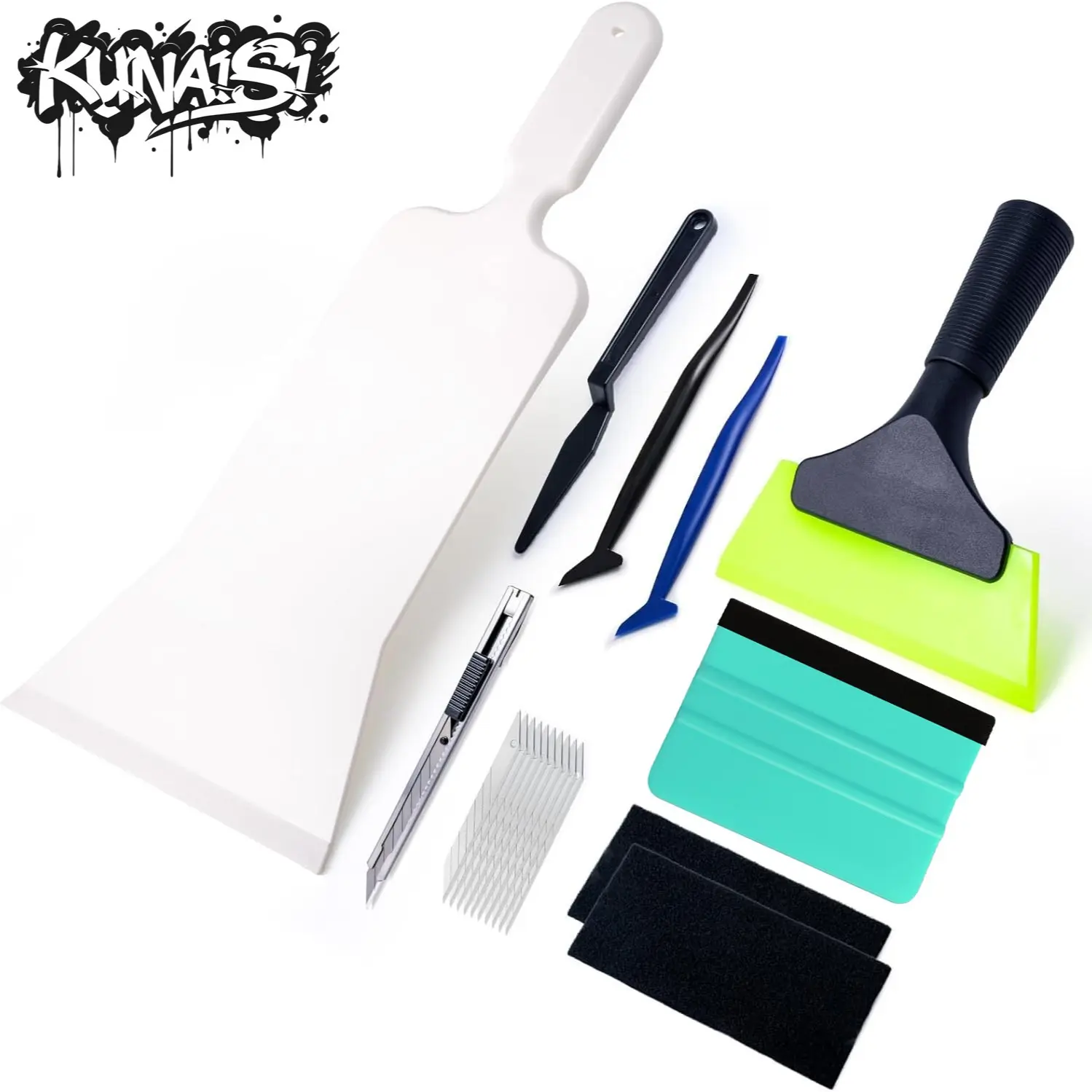 9PCS Window Tint Tool Kit – Professional Squeegee Set for PPF Vinyl Wrap, Car Film Install & Bubble Removal