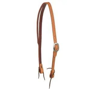 Berlin Custom Leather Doubled N Stitched Roughout Golden Split Ear Headstall