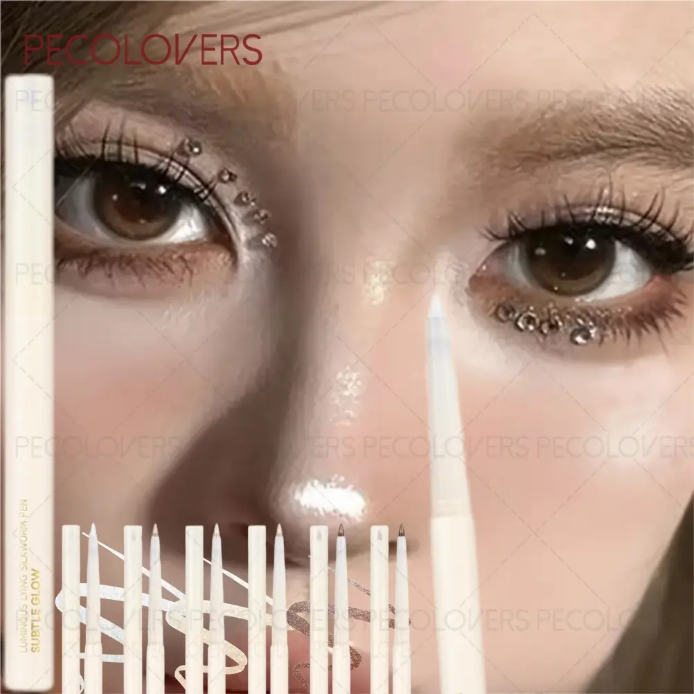 6pcs/ set Shiny Lying Silkworm Eyeliner Pencil Glitter Highlighter Eyeliner Eyeshadow Pen Long-lasting Makeup