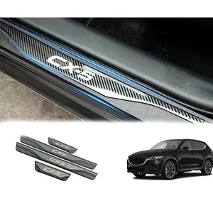 For Mazda CX-5 CX 5 CX5 2013-2025 Side Car Door Sill Scuff Protector 4pcs Set With Stainless Steel Abs Plastic Door Entry Guard Plate Trim Cover