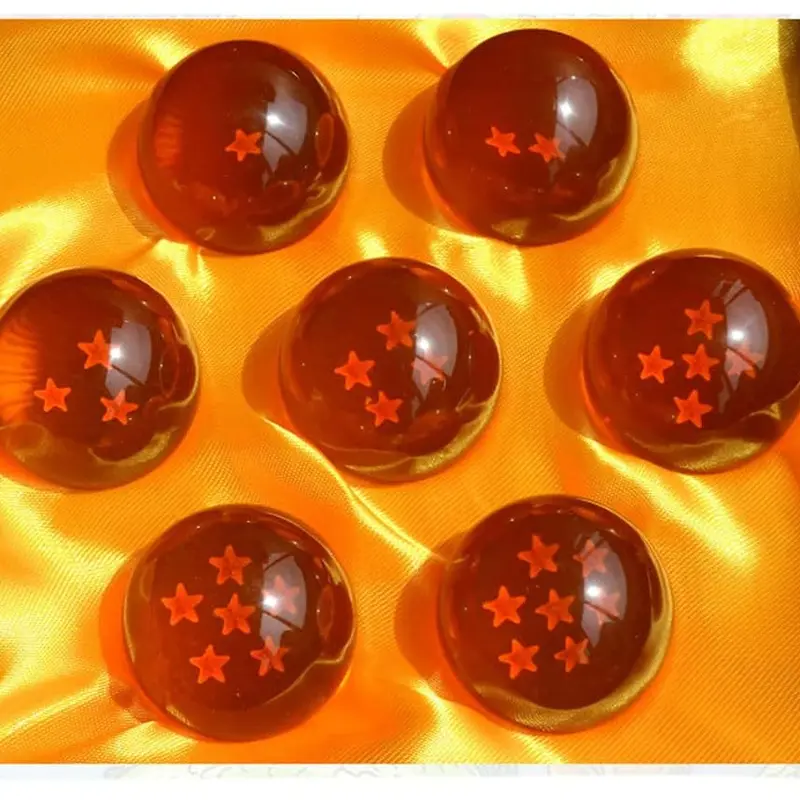 Baodeli DBZ Elegant 7pcs 4.3cm Crystal Acrylic Resin Ball - Unisex Dragon Stress Relief Toys for Above 12, Gift-Box-Included Decorative Collectibles, Holiday Presents
