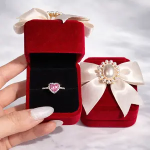Ring Gift Box Set for Her, Adjustable Heart Promise Ring, Romantic Engagement Jewelry, Surprise Gift for Wife Girlfriend Mom