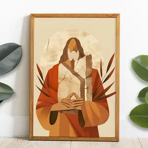 Moses Ten Commandments Print, Modern Bible Wall Art, Boho Christian Scripture Art, Unframed