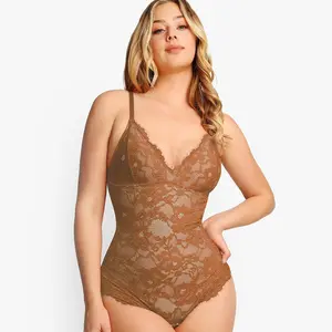 Popilush Lace Smooth V-Neck Shapewear Bodysuit Official  Elegant - Live