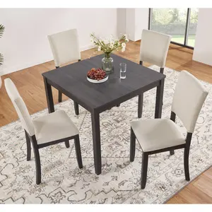 [Bellemave] 5-Piece Dining Table Set for 4| Wooden Table & 4 Chairs| Modern Farmhouse Style| Kitchen Dining Room