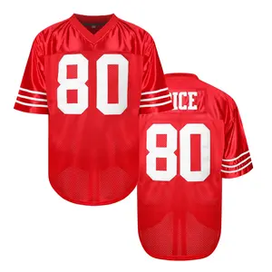 Red Football Jersey #80 Alphabetical Embroidery Vintage Fan Exclusive Sports Apparel