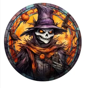 Halloween Scarecrow Wreath Sign