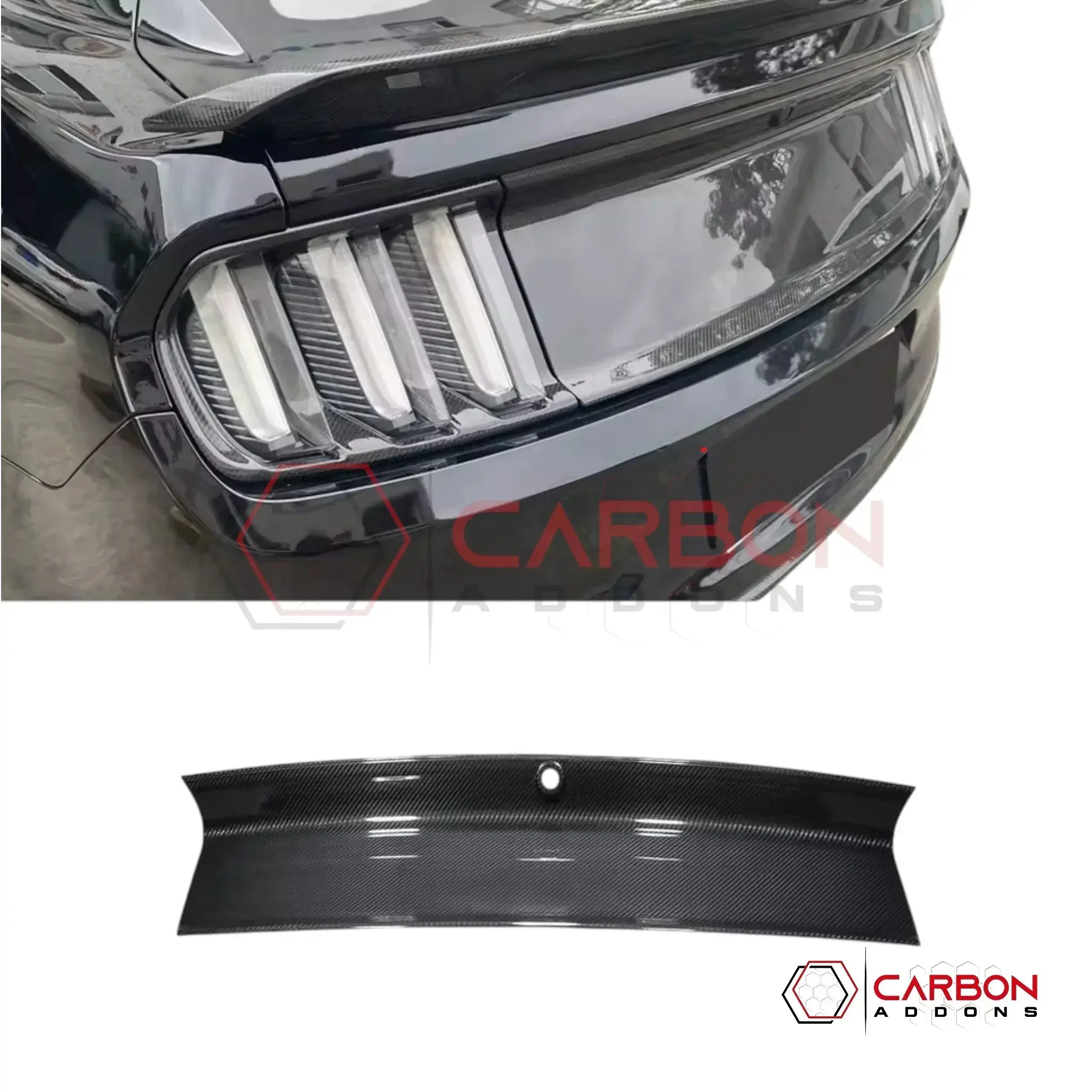 Real Carbon Fiber Rear Deck Lid Panel Cover for 2015–2023 Ford Mustang