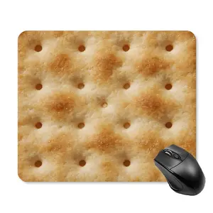 Funny Cute Gaming Mouse Pad, Ultra-Realistic Food Print Rectangular Saltine Cracker Mousepad with Non-Slip Rubber Base, Waterproof for Desk Decor, Office, Home, Gag Gifts for Lovers