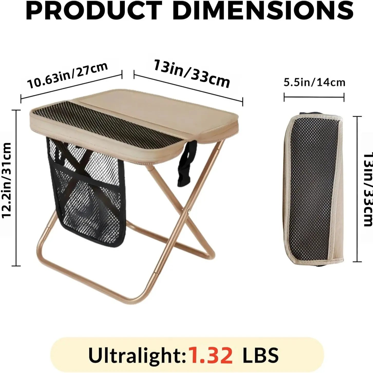 Khaki-13"L x 10.63"W x 12.2"H