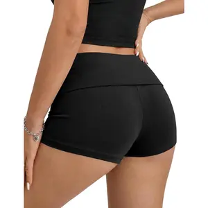 Womens Fold Over Shorts Sexy Low Waist Lounge Shorts Y2K Pajama Micro Bottoms Summer Foldover Sleep Shorts 2026
