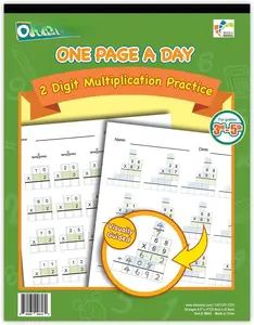 Channies One Page A Day Two Digit Multiplication Practice, Double Digit Multiplication Workbook, 50 Fun & Easy -Off Math Practice Worksheets For 3rd, 4th, & 5th Grade