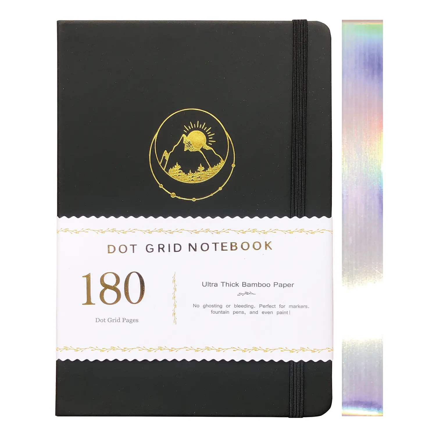 BUKE Bullet Dotted Journal, Black Color A5 Size 180gsm Bamboo Paper