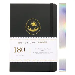 BUKE Bullet Dotted Journal, Black Color A5 Size 180gsm Bamboo Paper