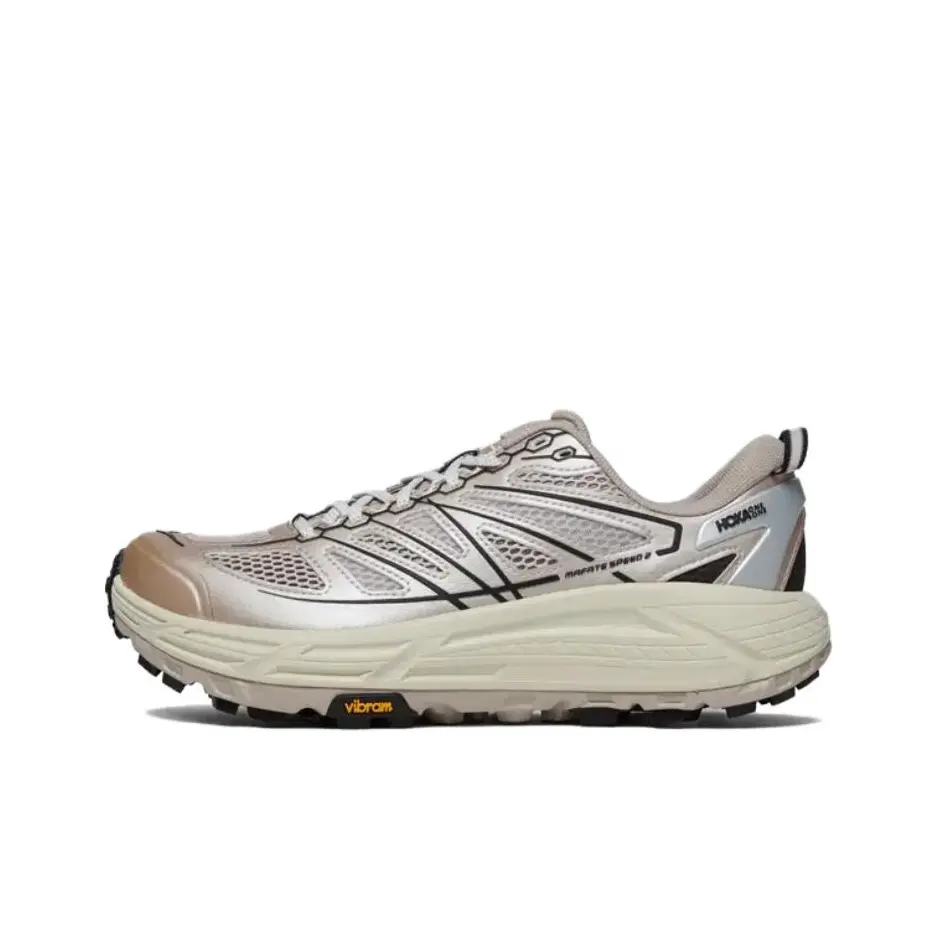 Chunky lug tread mesh trail flats fit neutral earth tone street outfits, ventilated beige silver mesh upper black line overlay shock absorbent cream cushioned midsole grippy rugged outsole for student daily walking hiking training shoes