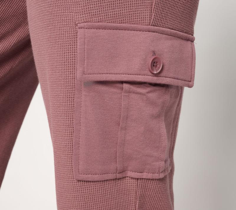 AnyBody Petite Cozy Knit Jersey & Waffle Cargo Jogger