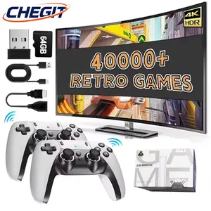 4K TV Game Stick M15 - 64GB Retro Gaming Console with 40,000+ Built-in Games & Wireless Controller |   Plug & Play Classic Arcade Stick for TV Gaming