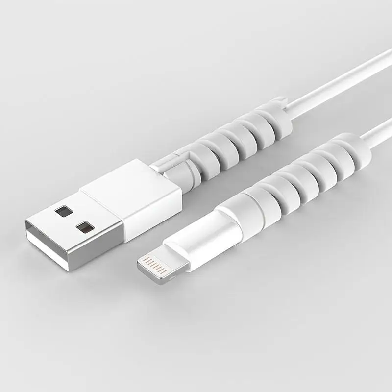 12pcs Random Color Silicone Desk Cable Organiser, Data Cable Protector, Charger Cable Saver, Silicone Flexible Cable Wire Protector, Office Stationery