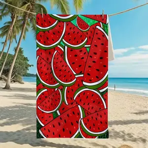 Vibrant Watermelon Print Extra Large Beach Towel, Quick Dry Soft Microfiber Lightweight and Sand Resistant for Swimming Yoga Travel