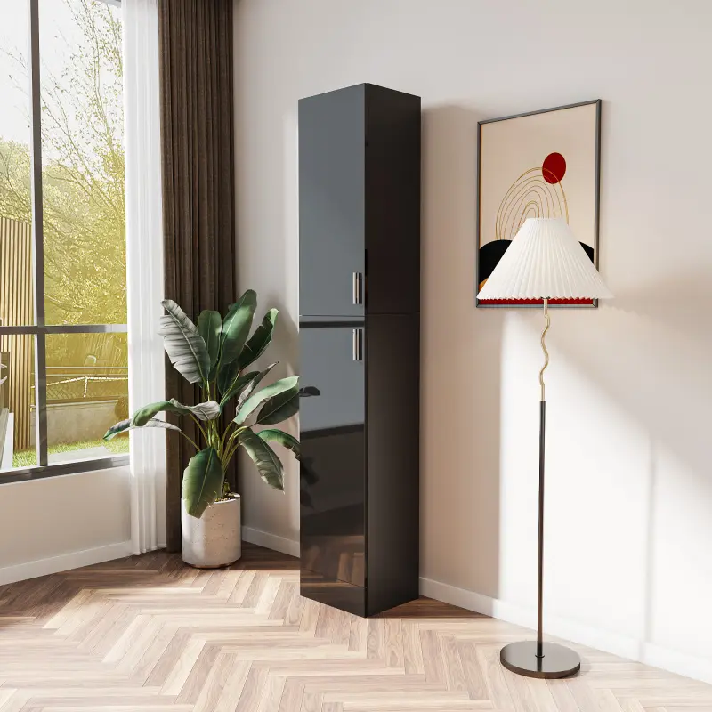 Tall Storage Cabinet,Pantry Cabinet with Doors Shelves Small Space for Kitchen Living Room Bathroom