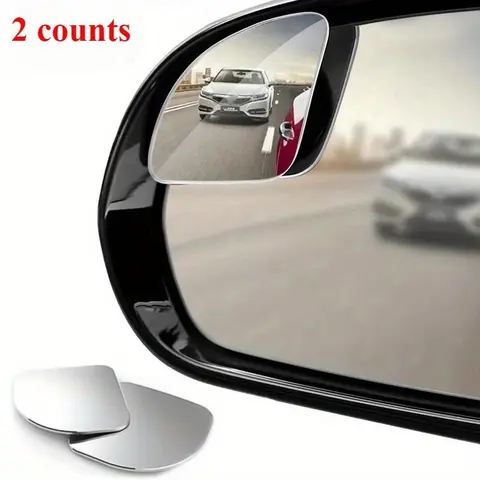 Car Blind Spot Mirror, 2 Counts Frameless Auxiliary Rearviewmirror, Universal Wide Angle Adjustable Small Mirror, Car Exterior Accessories, Automotive, Vehicle, Blindspotmirrors, Car Side Mirror Replacement
