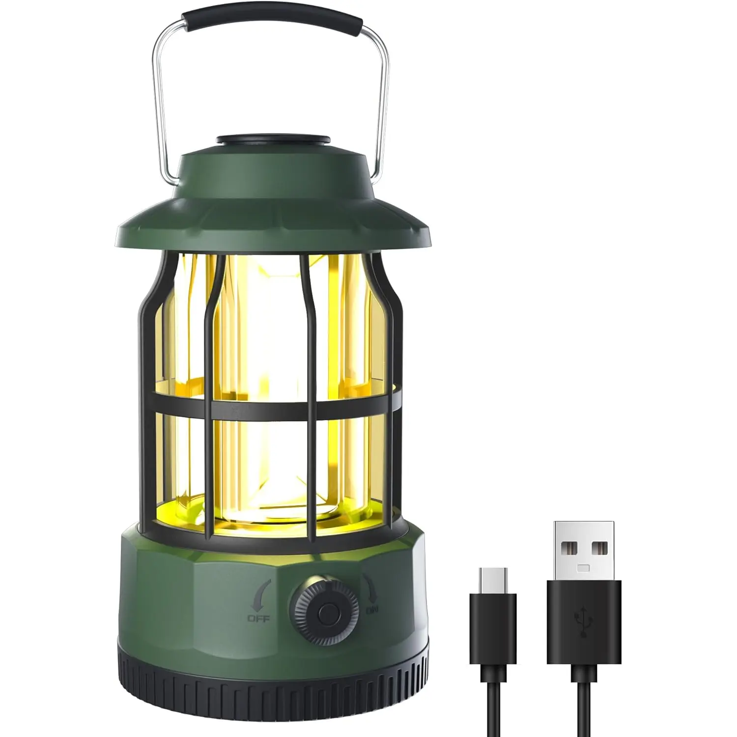 LED Camping Lantern, USB C Rechargeable Lantern with Stepless Dimming,  Portable Camping Lights & Lanterns, Lanterns for Power Outages, Hurricane, , Fishing,  and More