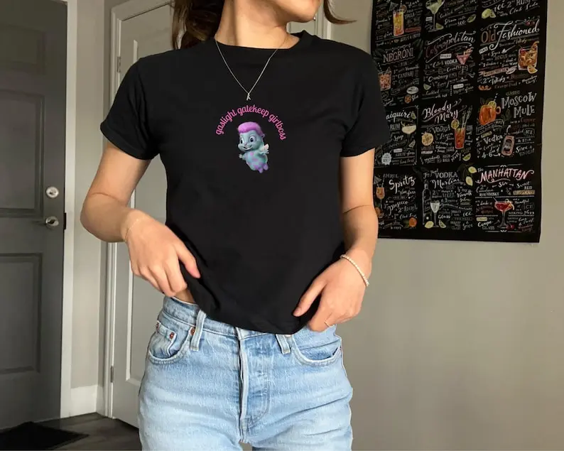 Women's Funny Baby Tee Bibble 90s Style Baby Tee Trendy Gift for Friend Y2K