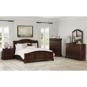 Cameron Cherry King Panel 4PC Bedroom Set