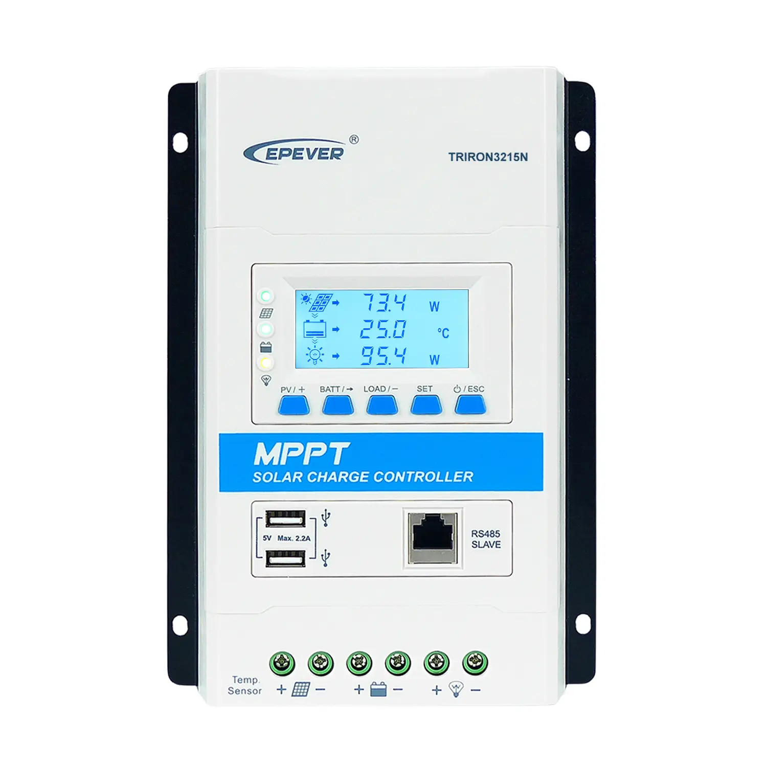EPEVER MPPT Solar Charge Controller 30A 12V 24V Auto Max PV 150V Common Negative Grounding Solar Panel 390W/780W Charger Regulator Generator Triron3215N for Sealed AGM Gel Flooded LiFePO4 Lithium User