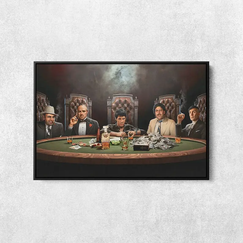 Last Supper Gangsters Wall Art, Famous Actors Mafia Decor, Movie Poster for Stylish Spaces. Unframed Art Print Modern Home Decoration