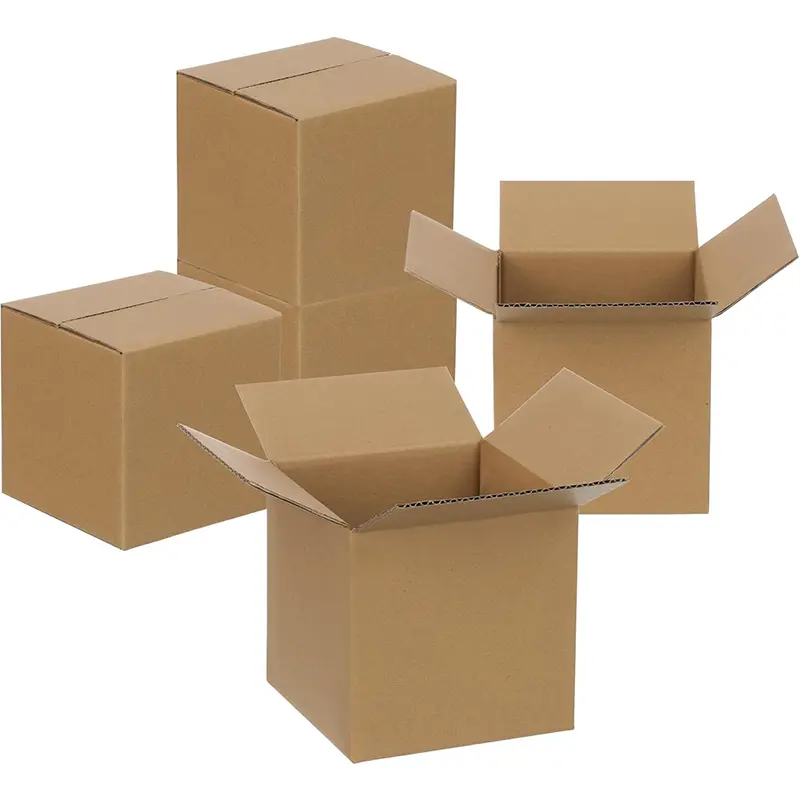 Kraft Corrugated Cardboard Boxes, 5x5x5 in Shipping Supplies, 10/30/50 Pcs Cardboard Storage Boxes for Small Business Mailing & Packaging
