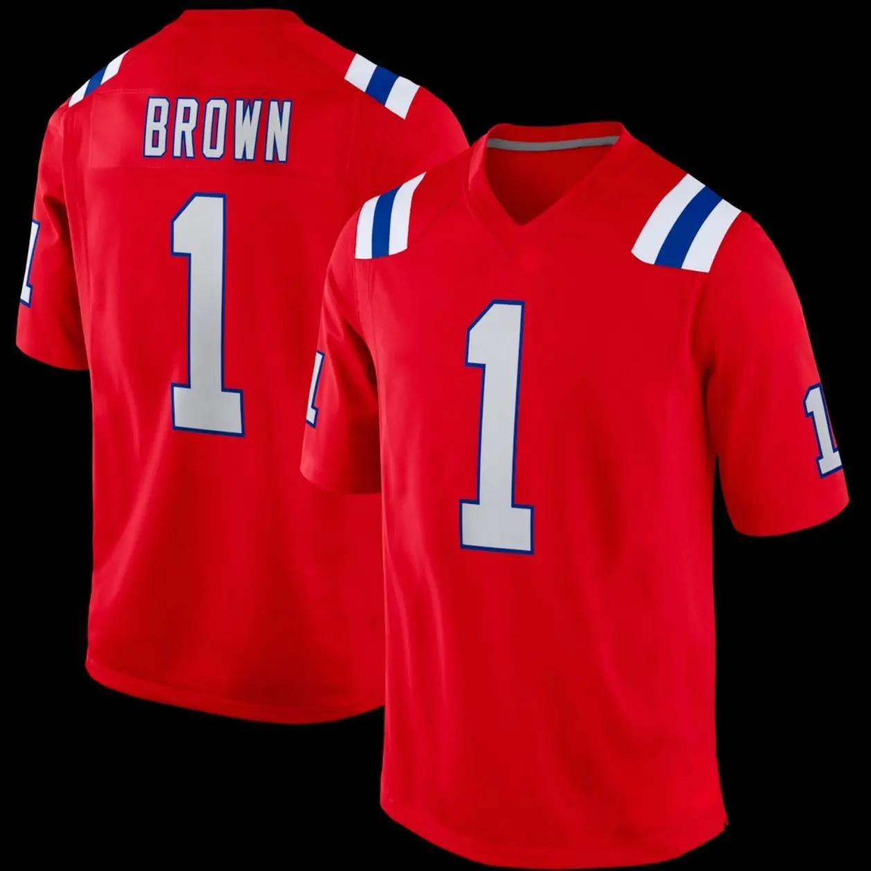 Unisex Football inspired by Brown 1 New England Alternate Game Jersey - Red