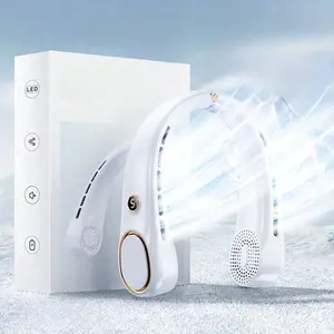 Portable neck fan, hands-free and bladeless, 360° cooling personal fan, wearable silent fan for indoor and outdoor use, a perfect birthday gift for men, women, moms, and dads, with 5 speed settings