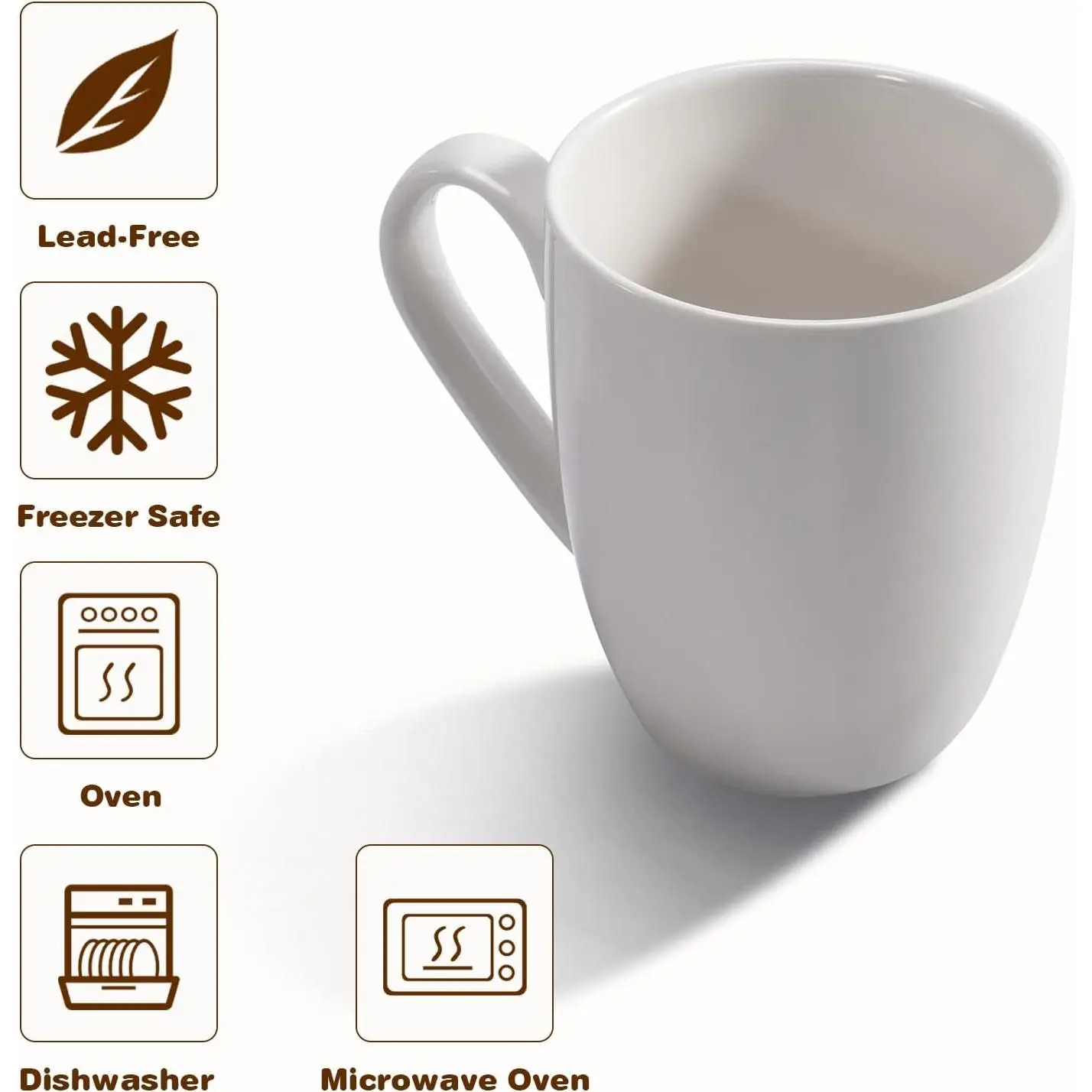 16 oz Large Coffee Mug with Handle Tea Cup Novelty Coffee Cup for Men Women  Office Work, White - TikTok Shop
