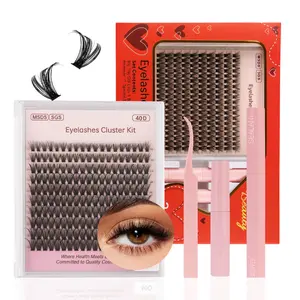 240Pcs 40D Lash Cluster Set - DIY Lash Extensions, Mixed 8-16mm Length with Glue, Remover & Tweezers, Natural & Dense Long-Lasting, Ideal for Daily Wear, Dating, Travel, Holiday Gifts & Easter Presents