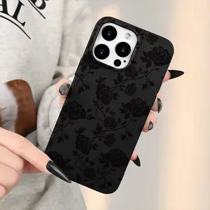 Liquid Large Hole Ink Floral Pattern Shockproof Protective Phone Case for iPhone 15/plus/pro/max, Gift for Family/girlfriend