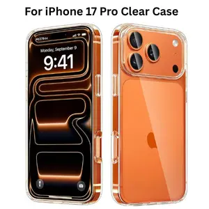 For iPhone 17 Pro Clear Case – Transparent Shockproof Slim Phone Case, Anti-Scratch Hard PC Back Protective Bumper Cover for iPhone 17 Pro