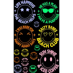 SMILEY LIFE (1) PREMADE GANGSHEET - 22X36 DTF TRANSFERS - DIRECT TO FILM