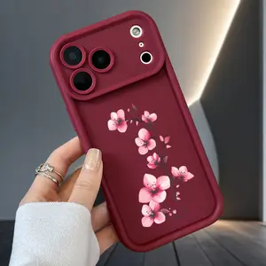 Cherry Blossom Grace Soft Case for iPhone 17 Air 16 Pro Max 15 Plus 14 13 12 11 X XS Shockproof Full Body Protection Durable Cover Gift