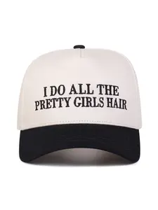 Unisex Adjustable Baseball Cap, Pretty Girls Hair Letter Embroidery, Casual Outdoor Sun Protection Hat for Spring & Fall, Adjustable Sunscreen Hat, Adjustable Caps, Letter Embroidered Hat