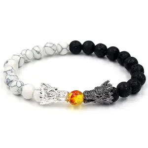 Fashion Simple Healing Natural Stone Beads Vintage Dragon Accessory Powerful Handmade Bracelet Jewelry for Men Gift