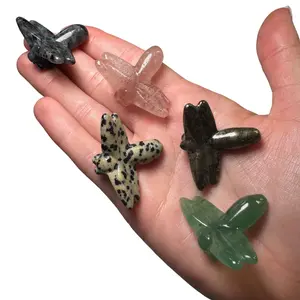 Mini Dragonfly Carving - Gemstone Dragonfly Carving - Crystal Dragonfly