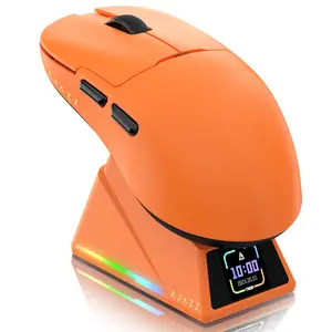 AJAZZ AJ159 APEX Wireless Gaming Mouse with RGB Magnetic Charging Dock, PAW3950APEX Optical Sensor with 42K DPI Max, 56g Lightweight BT/2.4G/USB-C Wired, for PC Mac Gamers