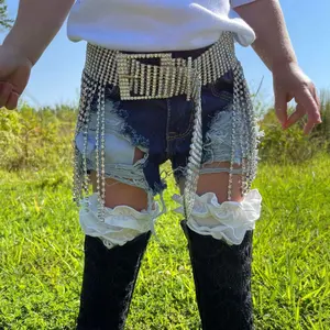 BOUJEE rhinestone fringe belt