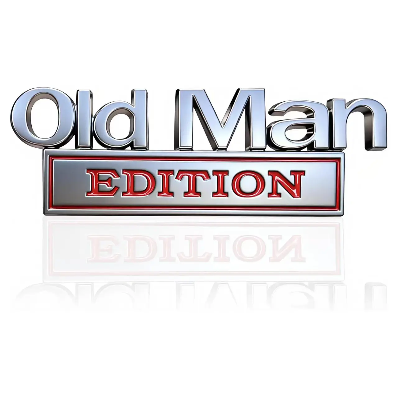 Old Man Edition 3D Emblem Sticker Badge - Funny Charm Automotive Vehicle Accessory, Easy-Install Premium Metal Feels Luxe and Durable Sticker Deco for Car, SUV, Motorcycle Exterior, Humor On Wheels, Decals For Cars