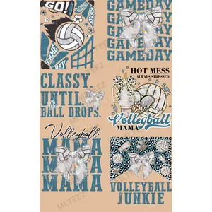 GAMEDAY (VOLLEYBALL) (1) PREMADE GANGSHEET - 22X36 DTF TRANSFERS - DIRECT TO FILM