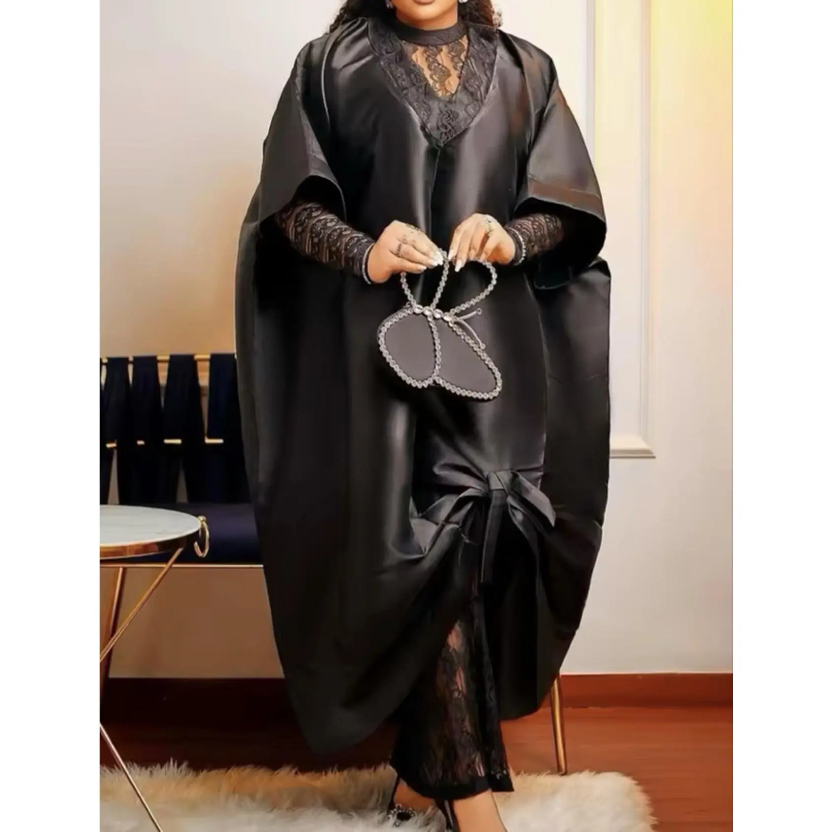 African Dresses for Women Traditional Africa Dashiki Gown Abayas Long Robe Tassels Bronzing Kaftan Headscarf Maxi Dress 2025 Free Size