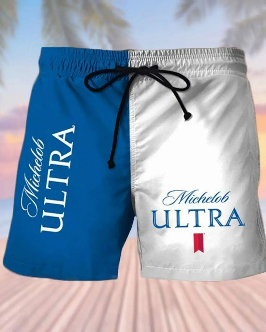 Michelob Ultra Men's Casual Drinking Print Beach Shorts 2EW ZH6