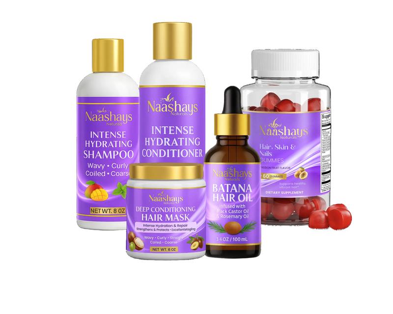 Naashays Naturals Intense Hydration & Hair Growth Bundle (5- Piece Set)